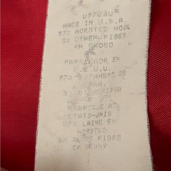Vintage Ralph Lauren Red Jacket Wool Small Long Logo Gold Buttons Crest 80s 90s - Picture 15 of 16